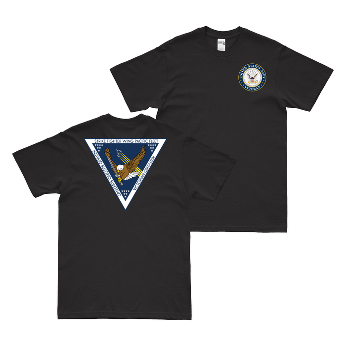 Double-Sided Strike Fighter Wing Pacific (SFWP) Veteran T-Shirt Tactically Acquired Black Clean Small