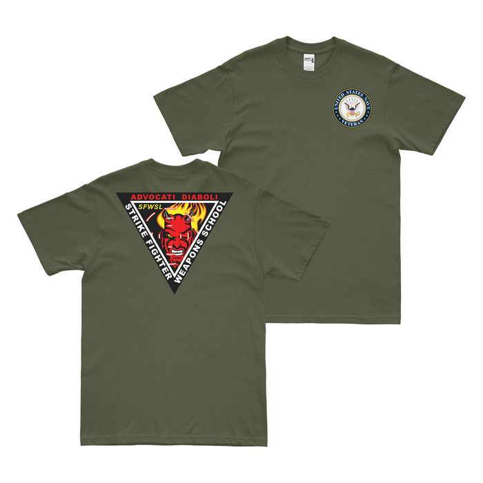 Double-Sided SFWSLANT Navy Veteran T-Shirt Tactically Acquired Military Green Clean Small