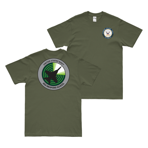 Double-Sided U.S. Navy EAWS Graduate Veteran T-Shirt Tactically Acquired Military Green Clean Small