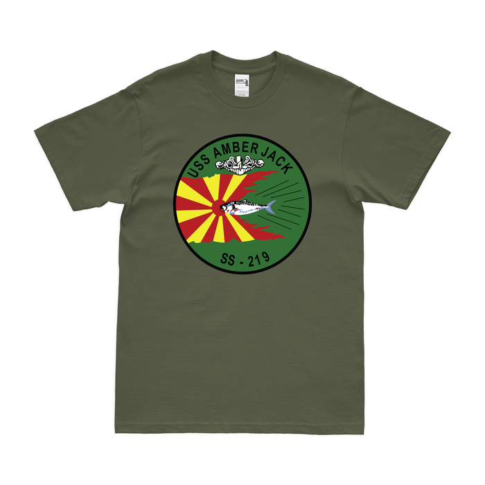 USS Amberjack (SS-219) Gato-class Submarine T-Shirt Tactically Acquired Military Green Clean Small