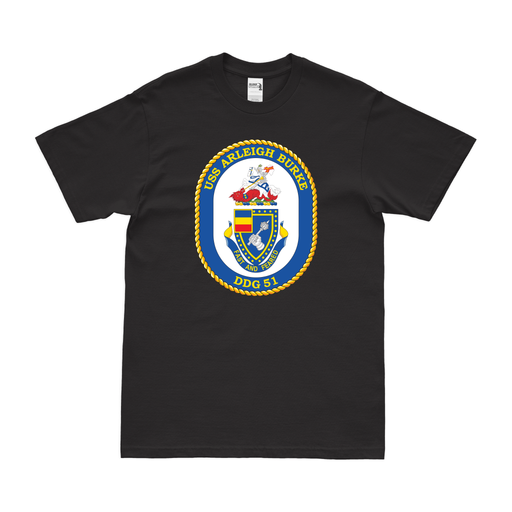 USS Arleigh Burke (DDG-51) Logo Emblem T-Shirt Tactically Acquired Black Small 