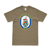 USS Arleigh Burke (DDG-51) Logo Emblem T-Shirt Tactically Acquired Coyote Brown Small 