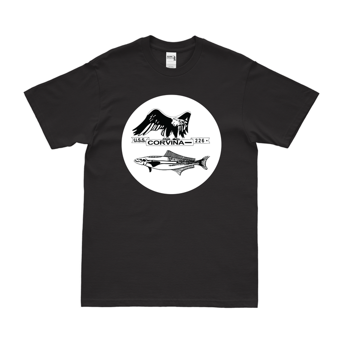 USS Corvina (SS-226) Gato-class Submarine T-Shirt Tactically Acquired Black Clean Small
