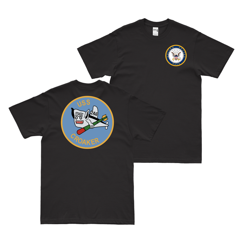 Double-Sided USS Croaker (SS-246) Gato-class Submarine T-Shirt