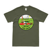 USS Dace (SS-247) Gato-class Submarine T-Shirt Tactically Acquired Military Green Distressed Small