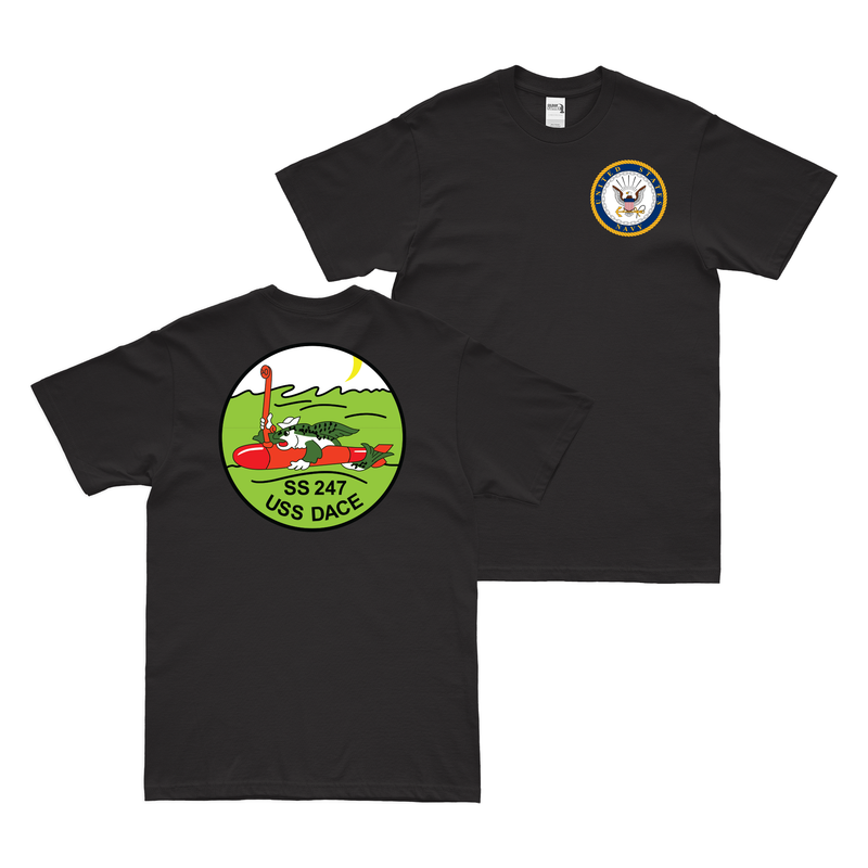 Double-Sided USS Dace (SS-247) Gato-class Submarine T-Shirt