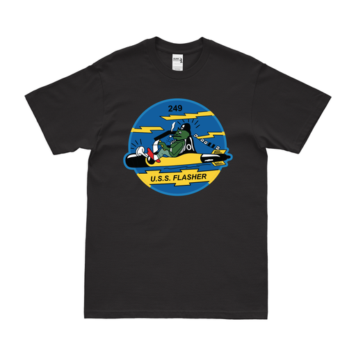 USS Flasher (SS-249) Gato-class Submarine T-Shirt Tactically Acquired Black Clean Small