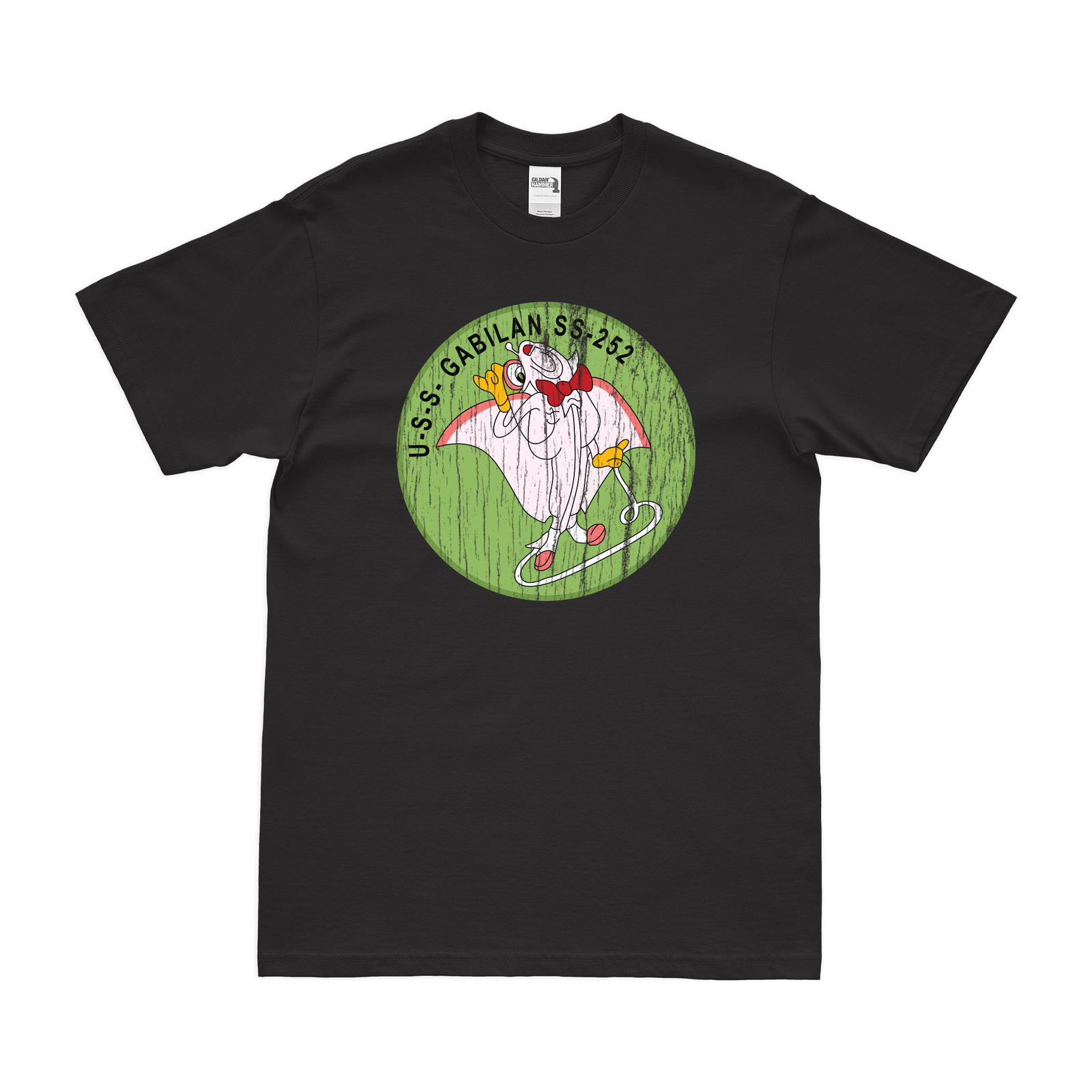 USS Gabilan (SS-252) Gato-class Submarine T-Shirt Tactically Acquired Black Distressed Small