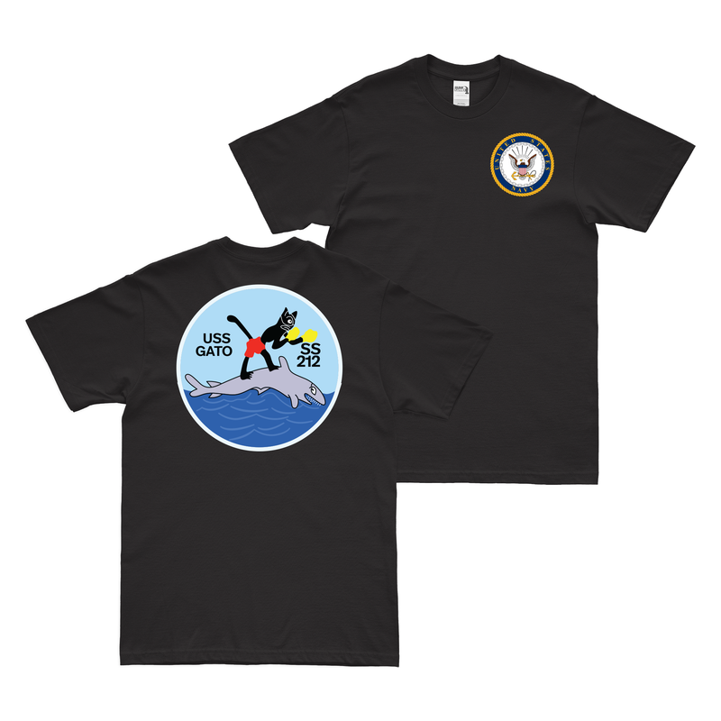 Double-Sided USS Gato (SS-212) Gato-class Submarine T-Shirt