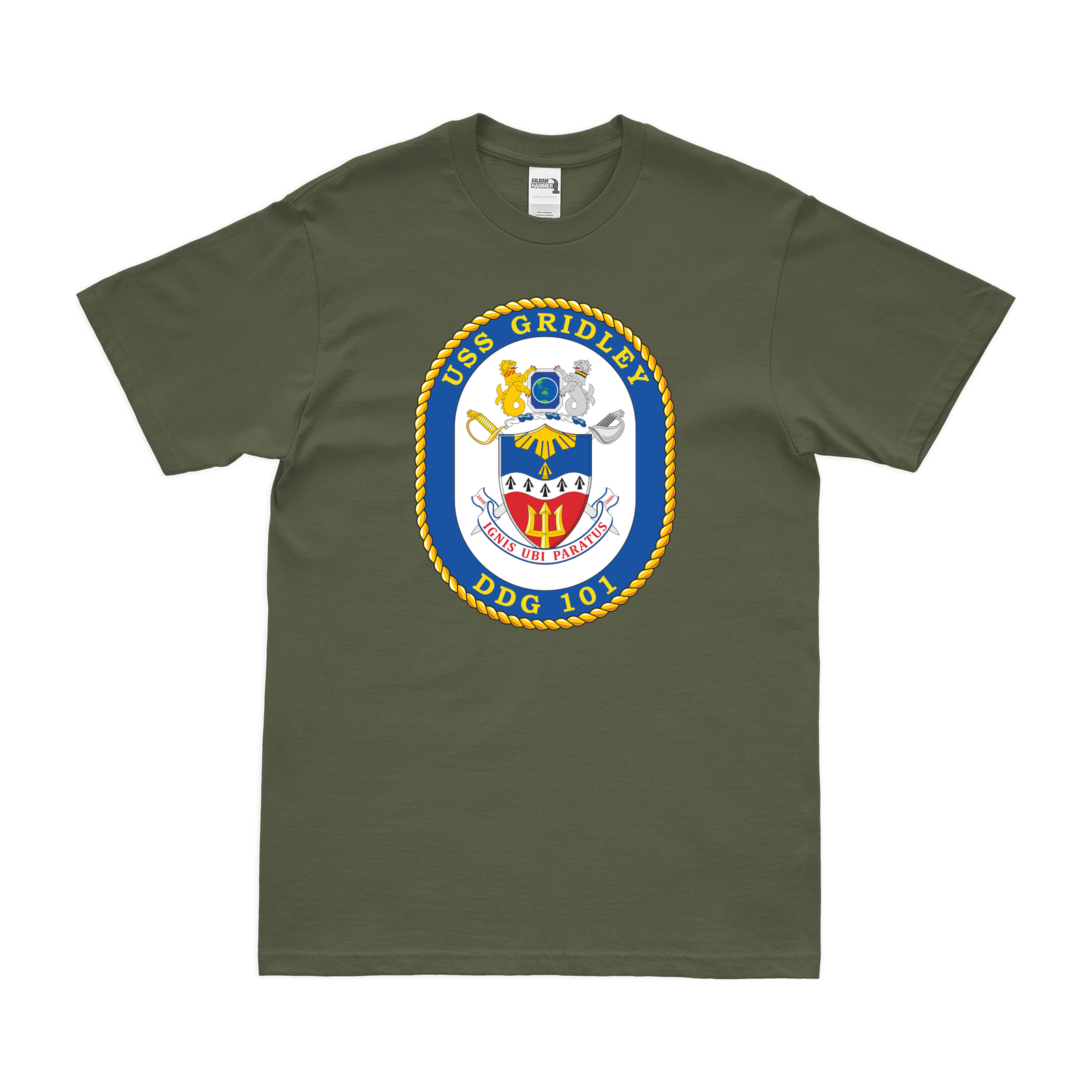 USS Gridley (DDG-100) Logo Emblem T-Shirt Tactically Acquired   