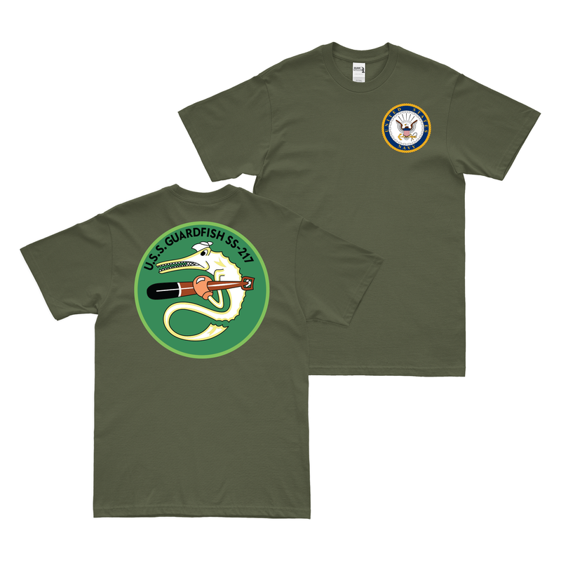 Double-Sided USS Guardfish (SS-217) Gato-class Submarine T-Shirt