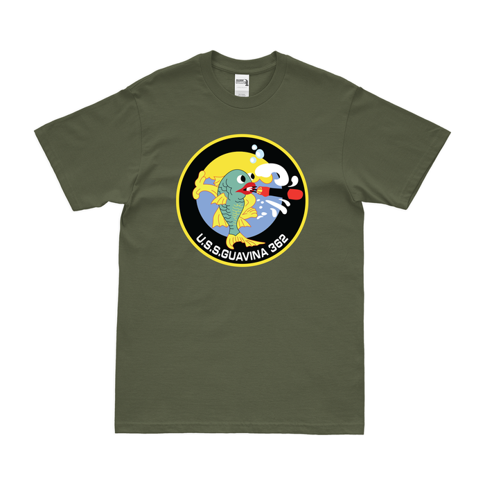 USS Guavina (SS-362) Submarine T-Shirt Tactically Acquired Military Green Clean Small
