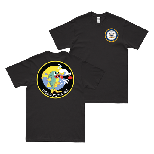 Double-Sided USS Guavina (SS-362) Gato-class Submarine T-Shirt Tactically Acquired Black Clean Small