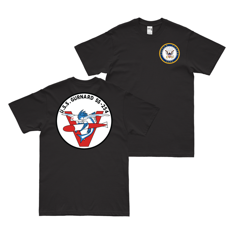 Double-Sided USS Gurnard (SS-254) Gato-class Submarine T-Shirt