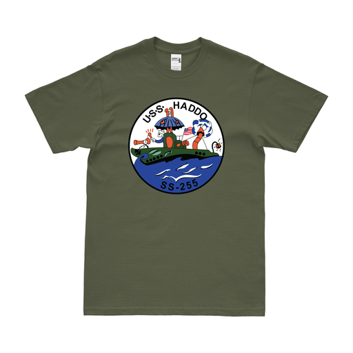 USS Haddo (SS-255) Gato-class Submarine T-Shirt Tactically Acquired Military Green Clean Small