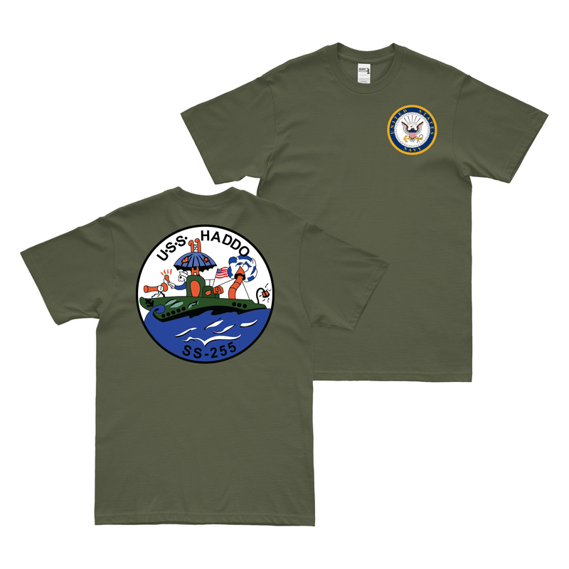 Double-Sided USS Haddo (SS-255) Gato-class Submarine T-Shirt