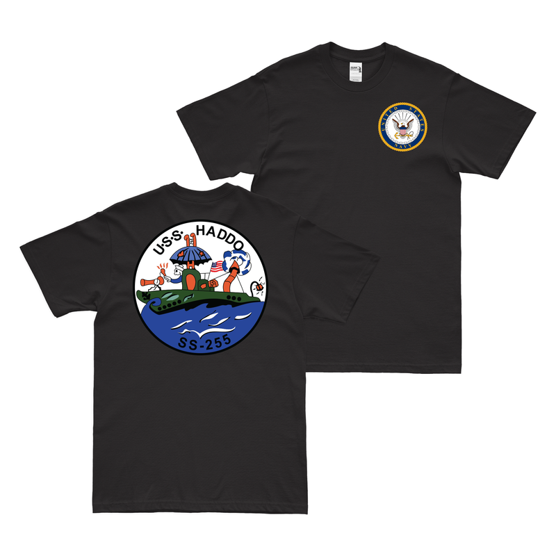 Double-Sided USS Haddo (SS-255) Gato-class Submarine T-Shirt