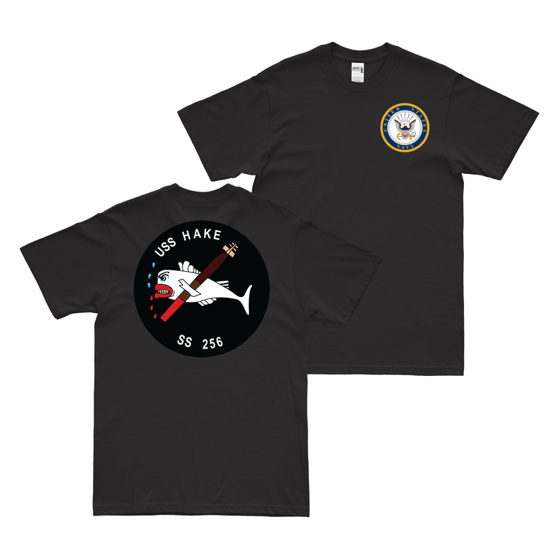 Double-Sided USS Hake (SS-256) Gato-class Submarine T-Shirt