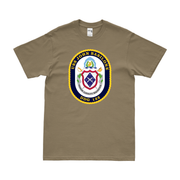 USS John Basilone (DDG-122) Logo Emblem T-Shirt Tactically Acquired Small Coyote Brown 