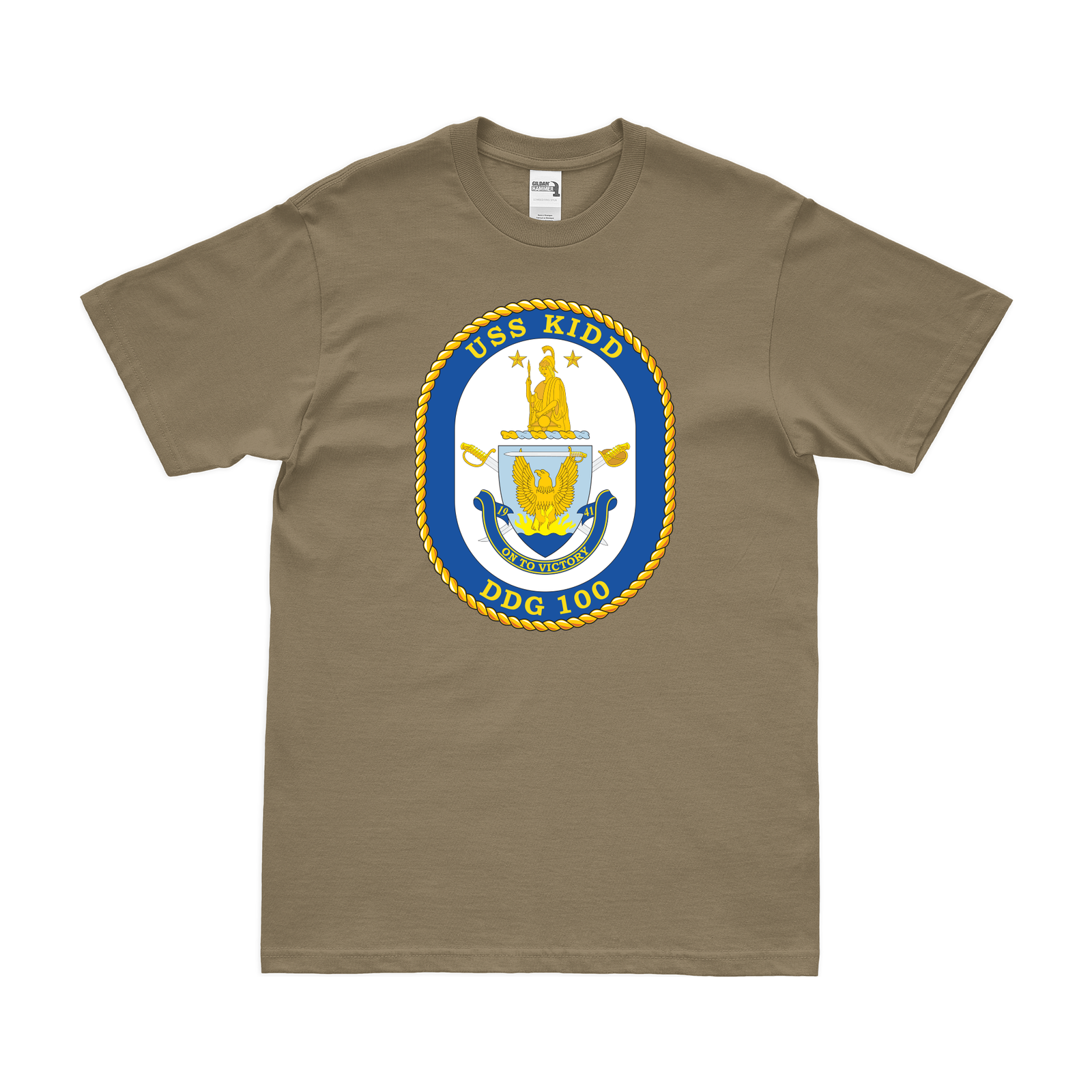 USS Kidd (DDG-100) Logo Emblem T-Shirt Tactically Acquired   