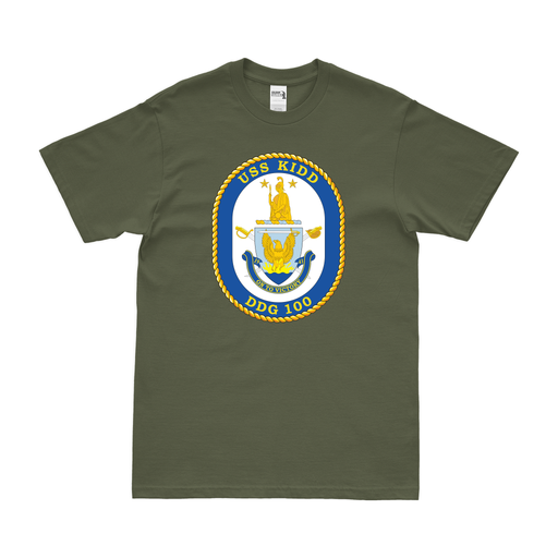 USS Kidd (DDG-100) Logo Emblem T-Shirt Tactically Acquired   