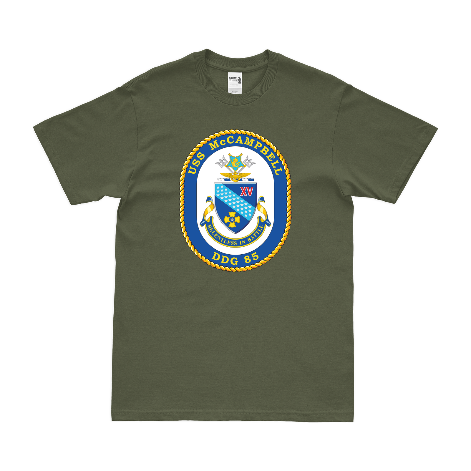 USS McCampbell (DDG-85) Logo Emblem T-Shirt Tactically Acquired   