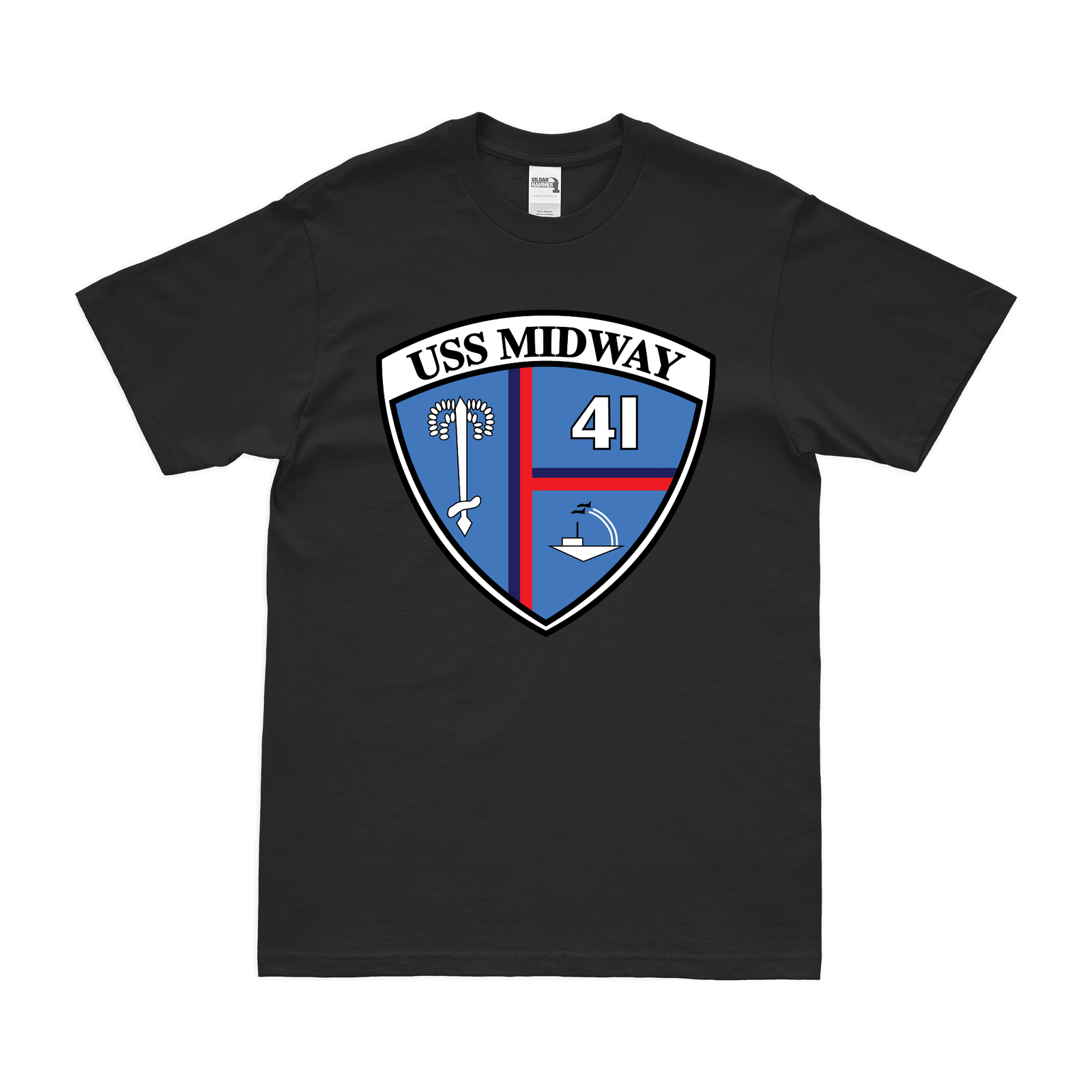 USS Midway (CV-41) T-Shirt Tactically Acquired Black Clean Small