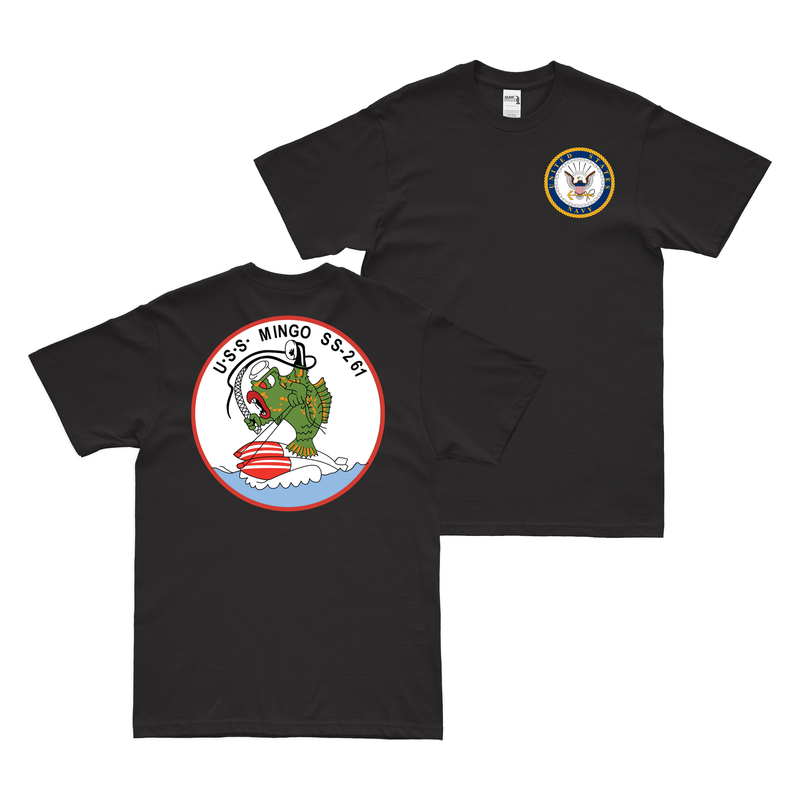 Double-Sided USS Mingo (SS-261) Gato-class Submarine T-Shirt