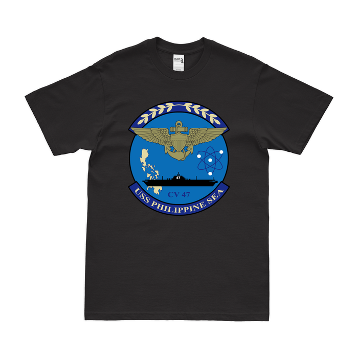 USS Philippine Sea (CV-47) T-Shirt Tactically Acquired Black Clean Small