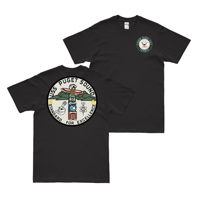 Double-Sided USS Puget Sound (AD-38) Veteran T-Shirt