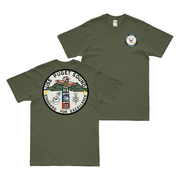 Double-Sided USS Puget Sound (AD-38) Veteran T-Shirt Tactically Acquired Military Green Clean Small