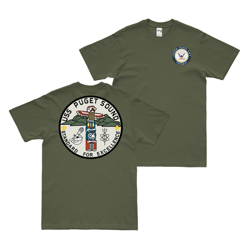 Double-Sided USS Puget Sound (AD-38) Veteran T-Shirt