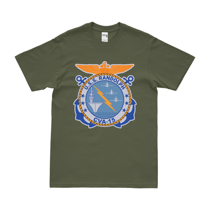 USS Randolph (CVA-15) T-Shirt Tactically Acquired Military Green Clean Small