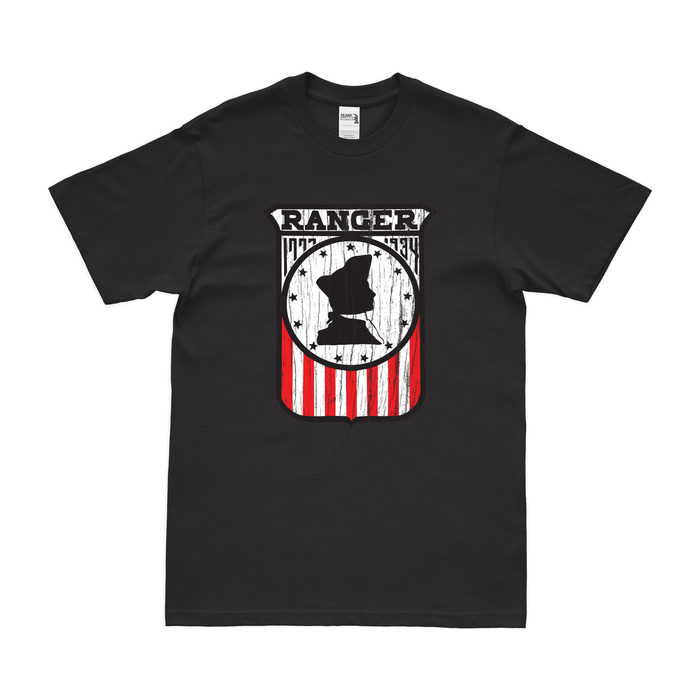 USS Ranger (CV-4) T-Shirt Tactically Acquired Black Distressed Small