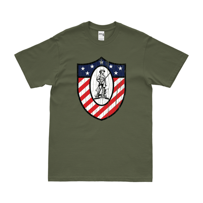 USS Ranger (CV-61) T-Shirt Tactically Acquired Military Green Distressed Small