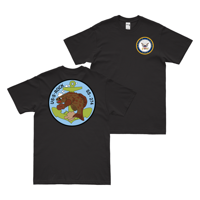 Double-Sided USS Rock (SS-274) Gato-class Submarine T-Shirt