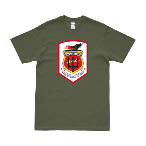 USS Saratoga (CVA-60) T-Shirt Tactically Acquired Military Green Clean Small