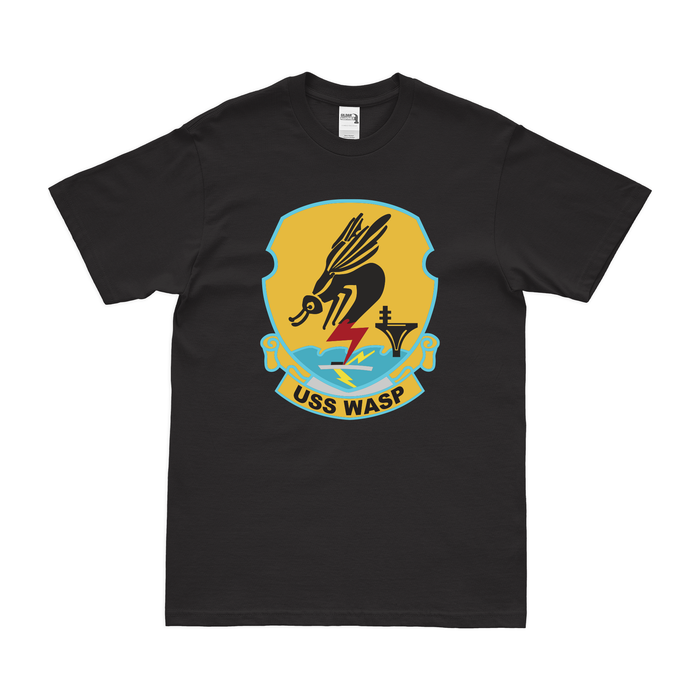 USS Wasp (CV-18) T-Shirt Tactically Acquired Black Clean Small