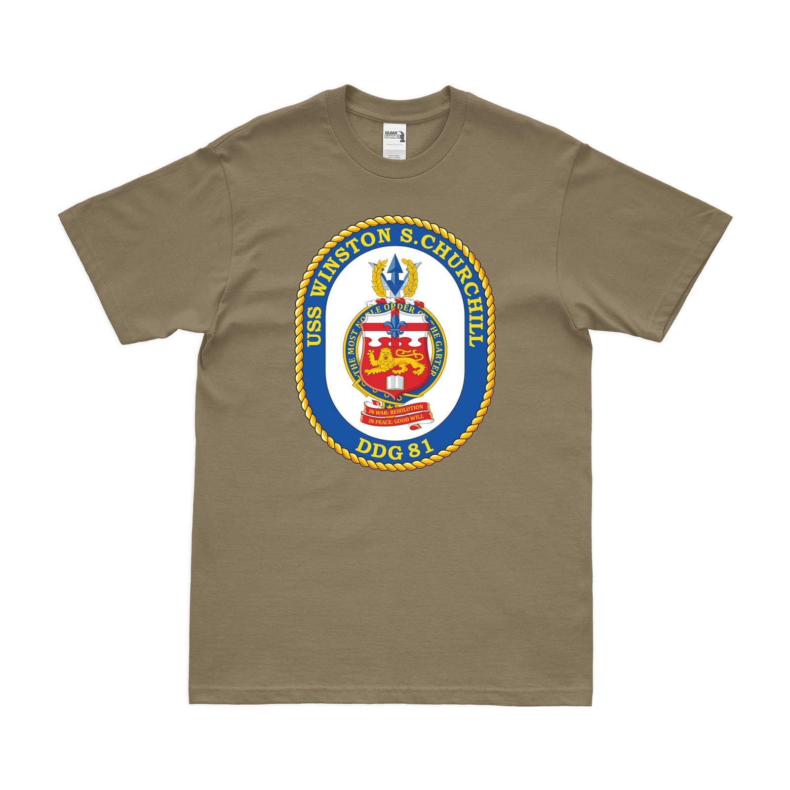 USS Winston Churchill (DDG-81) Logo Emblem T-Shirt Tactically Acquired   