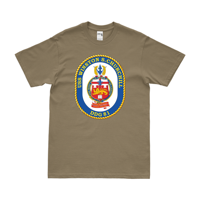 USS Winston Churchill (DDG-81) Logo Emblem T-Shirt Tactically Acquired   