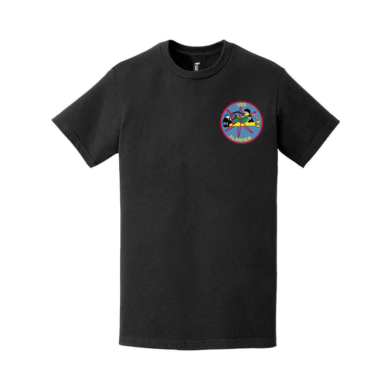 USS Flasher (SSN-613) Logo Emblem Left Chest T-Shirt