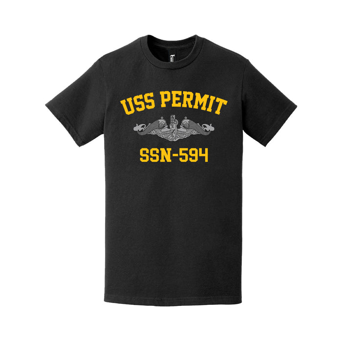 USS Permit (SSN-594) Submarine Dolphins T-Shirt Tactically Acquired   