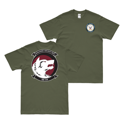 Double-Sided UX-24 U.S. Navy Veteran T-Shirt Tactically Acquired Military Green Clean Small