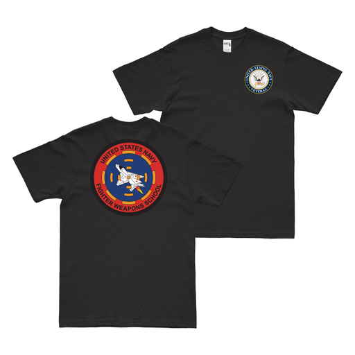 Double-Sided Navy Fighter Weapons School Veteran T-Shirt Tactically Acquired Black Clean Small