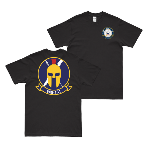 Double-Sided VAQ-131 U.S. Navy Veteran T-Shirt Tactically Acquired Black Clean Small