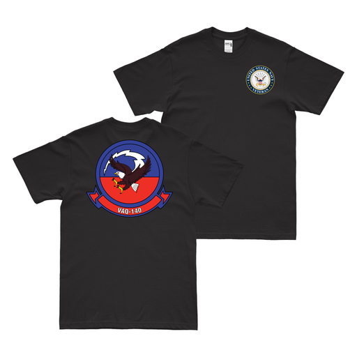 Double-Sided VAQ-140 U.S. Navy Veteran T-Shirt Tactically Acquired Black Clean Small