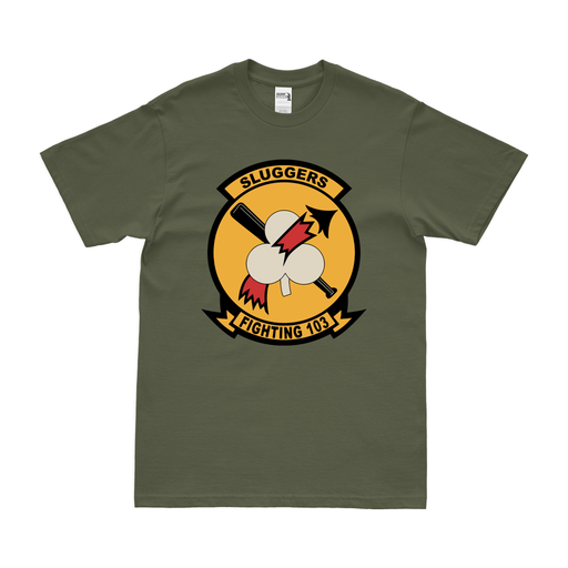 U.S. Navy Fighter Squadron 103 (VF-103) T-Shirt Tactically Acquired Military Green Clean Small