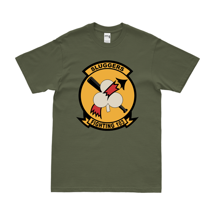 U.S. Navy Fighter Squadron 103 (VF-103) T-Shirt Tactically Acquired Military Green Clean Small