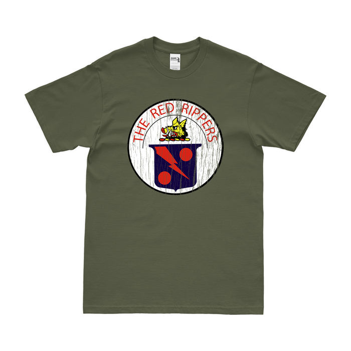 U.S. Navy Fighter Squadron 11 (VF-11) T-Shirt Tactically Acquired Military Green Distressed Small