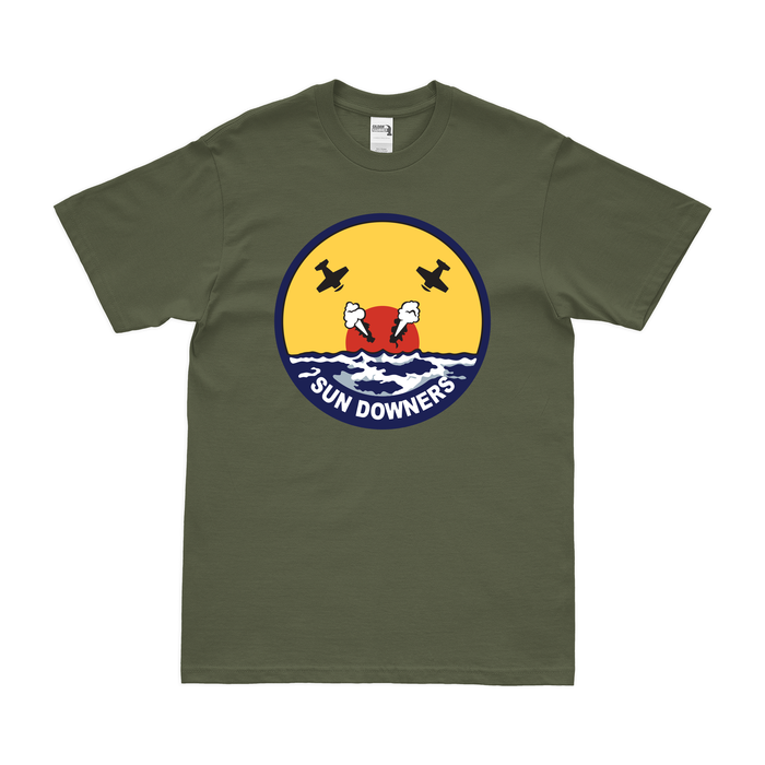 U.S. Navy Fighter Squadron 111 (VF-111) Logo T-Shirt Tactically Acquired Military Green Clean Small